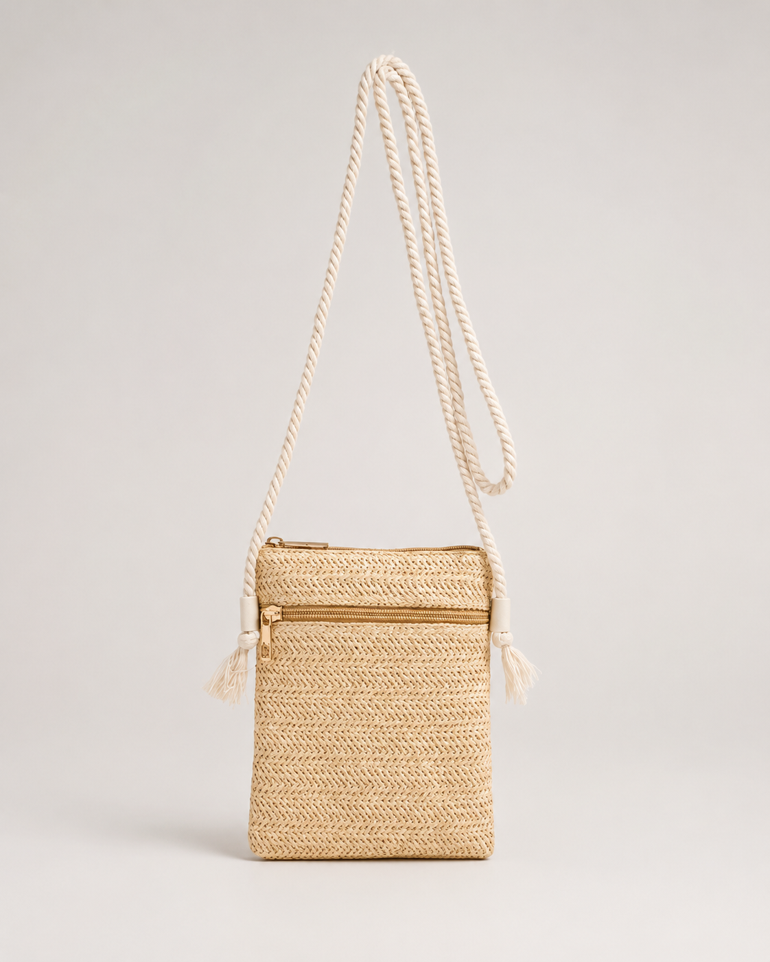 Raffia Tassel Crossbody flat view