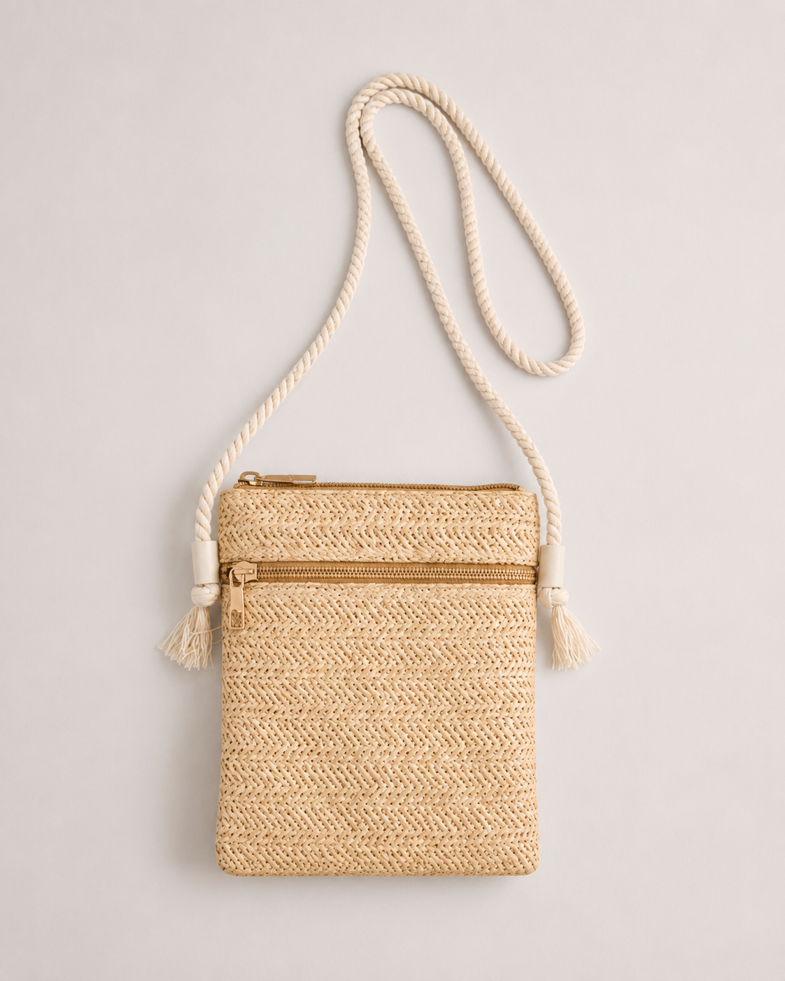 Raffia Tassel Crossbody side view