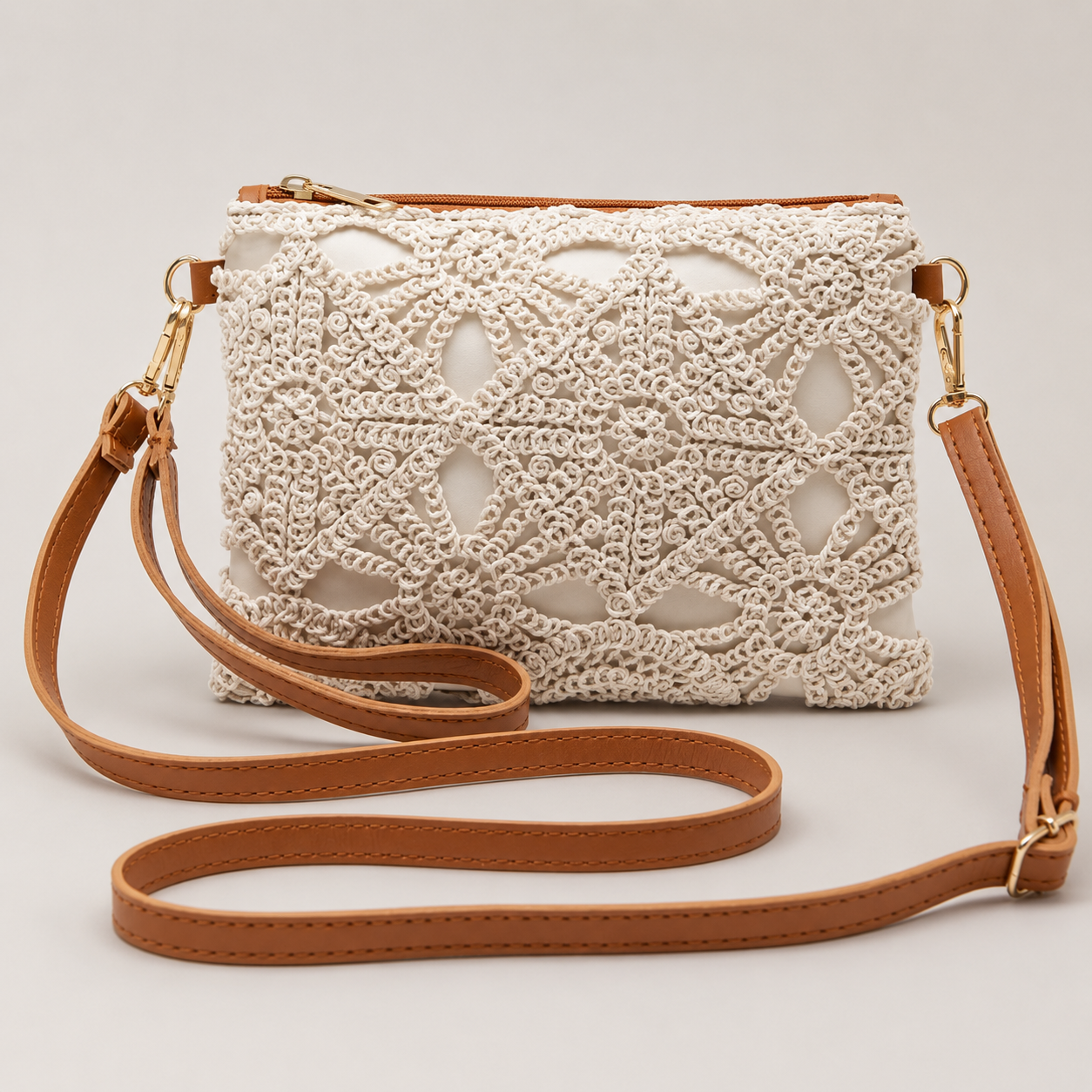 Crochet Lace Crossbody flat view