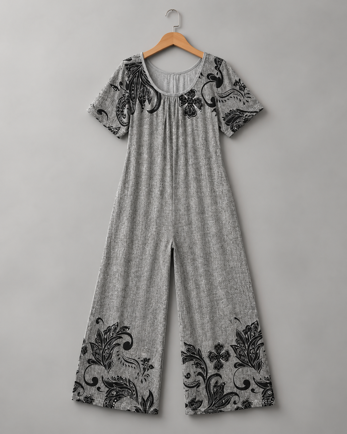 Blumenprint Weite-Bein-Overall