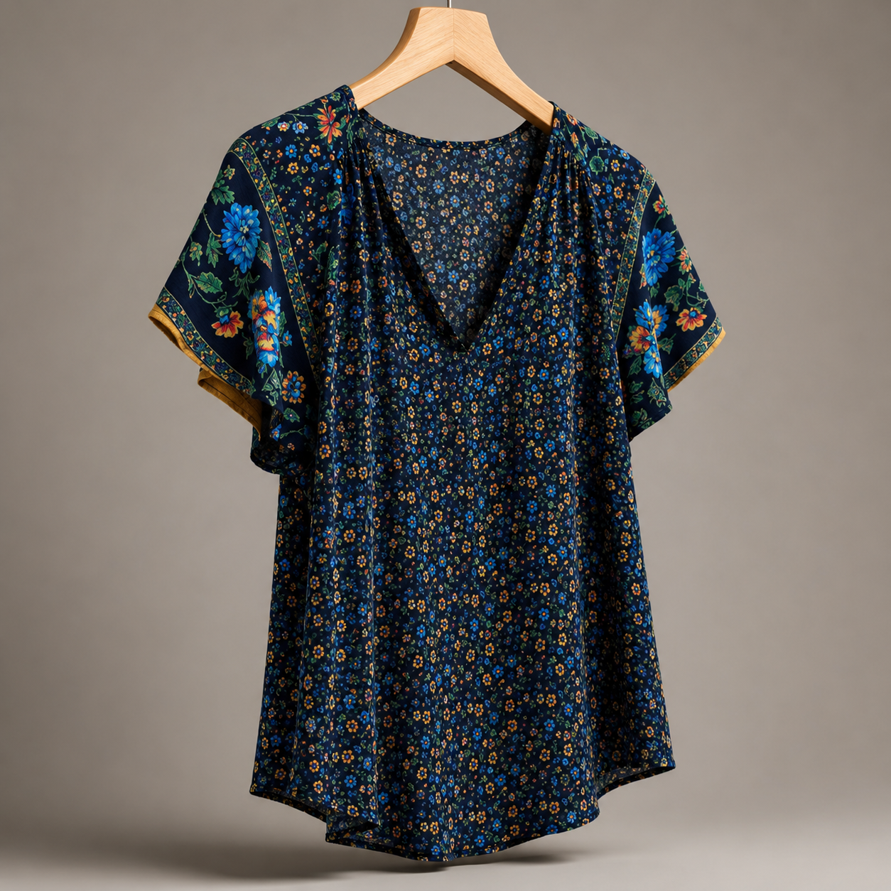 Leinen-Knopfleisten-Bluse