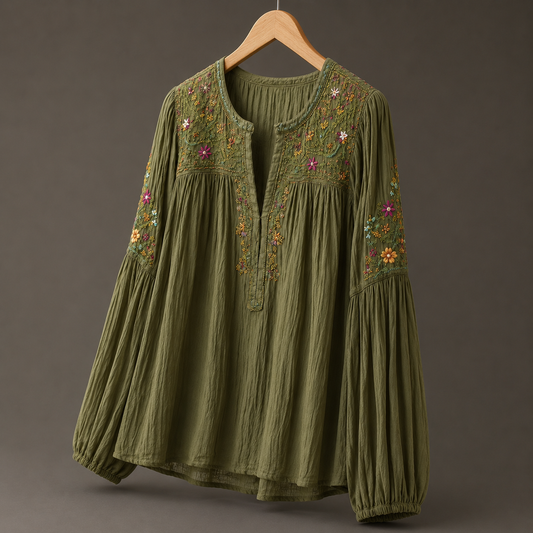 Bedruckte Wickelbluse